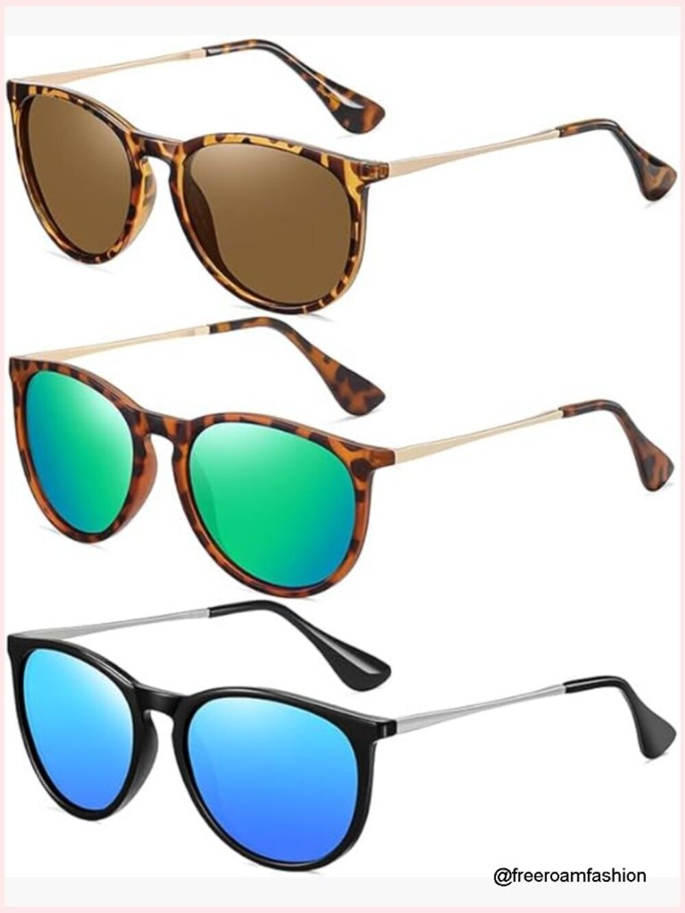 Vintage HD Vision Sunglasses Retro UV Protection Round Frame